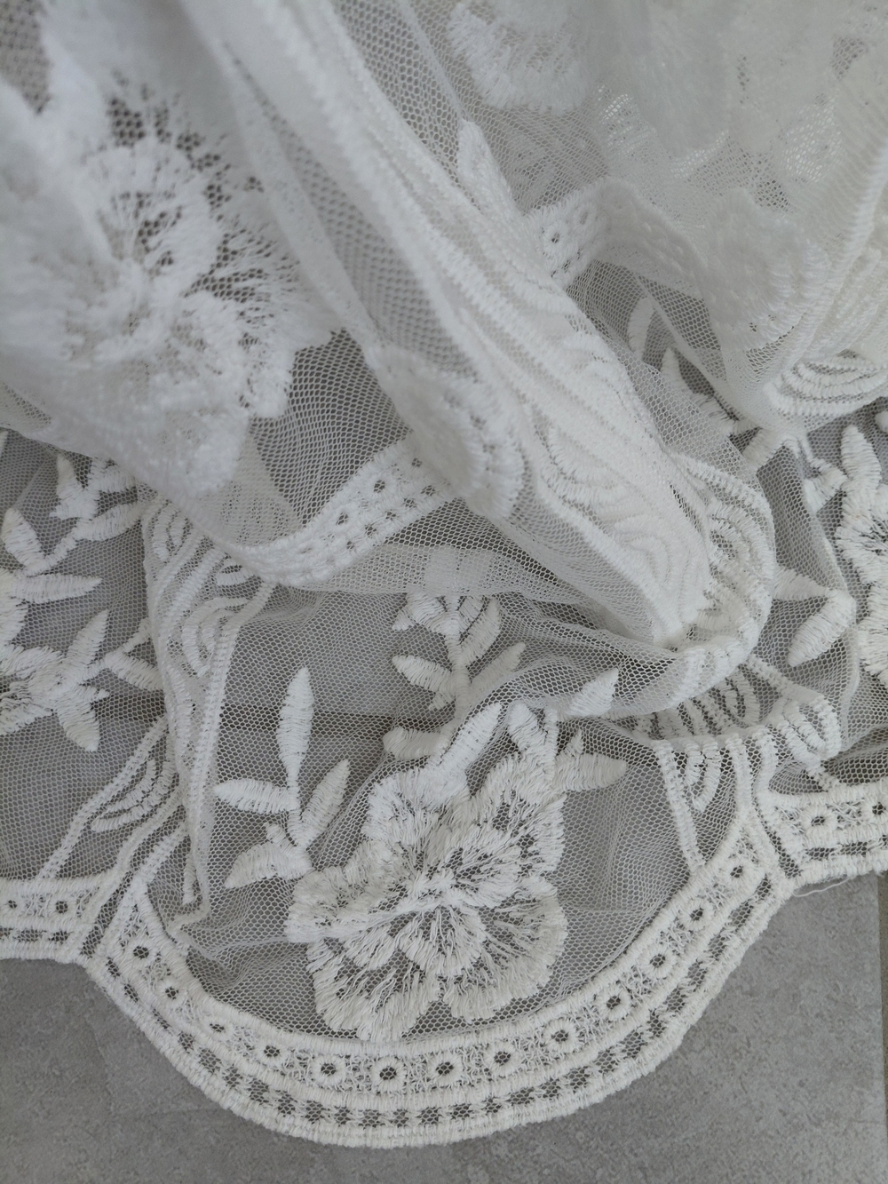 Boho Lace Sheer Maxi Dress in White - Picture 5 of 12